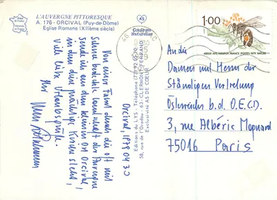 Orcival — Igreja romana (século XII) — Éditions du LYS, Puy-de-Dôme — Verso