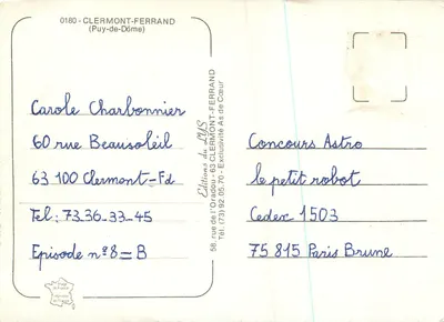 Clermont-Ferrand — vista panorâmica e urbana — Éditions du LYS — Verso
