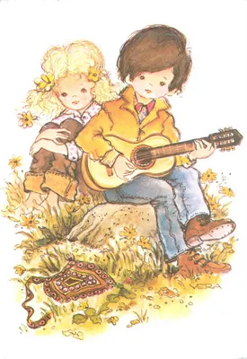 Dzieci grające na gitarze — ilustracja VERA — wydawca S.O.S. AMITIÉ