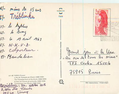 Arc de Triomphe — noc — Écusson d'Or n° 48 — Rewers