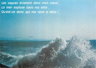 Ondas explodindo no meu coração — poema com fundo de oceano — editor 'Couples Naturelles' n°40