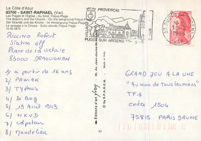 A Costa do Azul — Saint-Raphaël (Var) — Edições de Arte Lyon — Verso