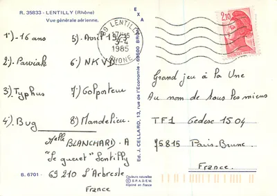 Lentilly (Rodano) — Vista generale aerea — Ed. J. Cellard, n° R. 35833 — Verso