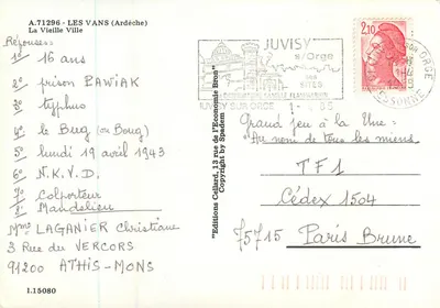 Les Vans (Ardèche) — A Velha Cidade — Éditions Cellard by Spadem — Verso