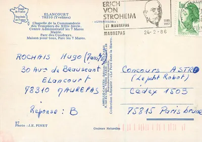 Elancourt — Cidade Nova Saint-Quentin-en-Yvelines — ABEILLE-CARTES — Verso