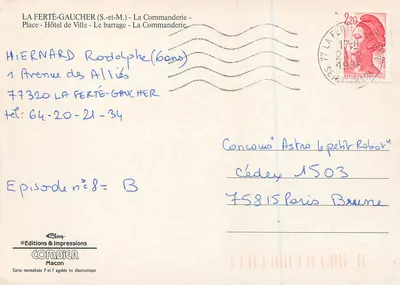 La Ferté-Gauchère — vista panorâmica — Éditions & Impressions Combier, Macon — Verso