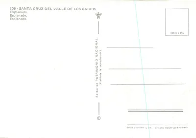 Santa Cruz del Valle de los Caídos — Monumento nacional — Editorial Patrimonio Nacional, n° 209 — Verso