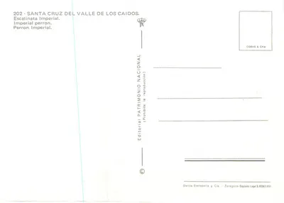 Santa Cruz del Valle de los Caídos — Escalinata Imperial — Editorial Patrimonio Nacional — Reverso