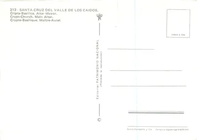 Santa Cruz del Valle de los Caídos — Cripta-Basilica. Altar Mayor — Verso