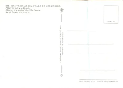 Santa Cruz del Valle de los Caídos — Altar fin da Vía Crucis — Editorial Patrimonio Nacional — Verso