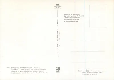 Puerto Lumbreras (Murcia) — Mercado e vista parcial do vilarejo antigo — Postales Escudo de Oro — Verso