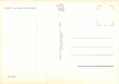 Rybak na rzeczce — krajobraz górski — Wydawnictwo CELLARD, nr F.92207 — Rewers