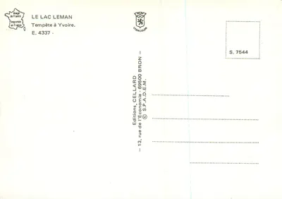 Tempestade sobre o Lago Léman — Éditions Cellard, série E. 4337 — Verso