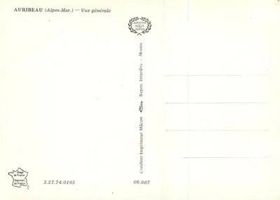 ऑरिबेओ (अल्प्स-मार.) — सामान्य दृश्य — लॉरियर डी ओर क्वालिटे क्रिएशन, संख्या 36.000 — पीछे