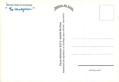 Wyjazd na pasiekę — Wydawnictwo de Luxe, St-Céré 46400 — Rewers