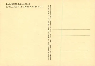Lavardin (Loir-et-Cher) — Zamek — według J. Bernadac — T.272 — Rewers
