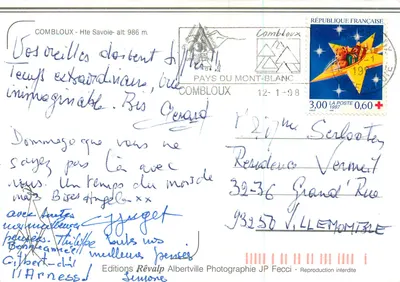 Combloux — widok zimowy — Wydawnictwo Révalp Albertville — Rewers