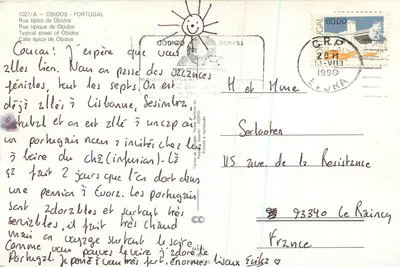 Obidos — Typische straat van Obidos — Uitgever Codigo Postal — Achterkant