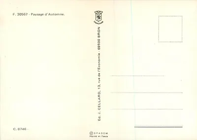 Pejzaż jesieni — Éd. J. CELLARD, 69500 Bron — Rewers