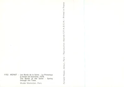 Die Ufer der Seine - Frühling - 1878 — Fernand Hazan, Verlag, Nr. 1152 — Rückseite