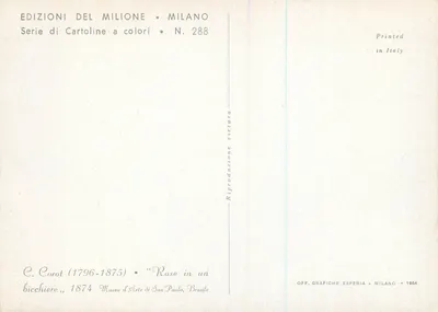 Rosas em um Vaso — Corot — Edições Del Milione, N. 288 — Verso
