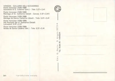 Casamento de Santa Catarina — detalhe — Galeria dell'Accademia, Veneza — Verso
