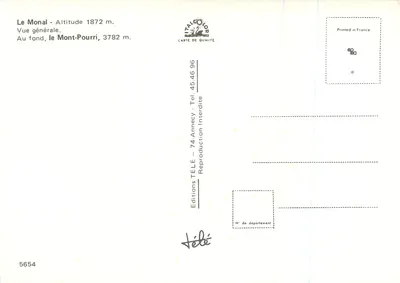 Le Monal — Ogólny widok — Wydawnictwo TELE-TELE, nr 5654 — Rewers