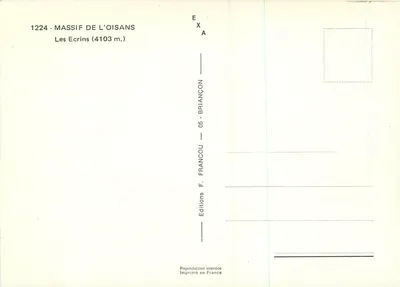 Os Ecrins (4103 m.) — Massif de l'Oisans — Edições F. Francou — Verso