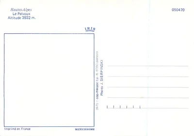 Le Pelvoux — Wysokie Alpy — wydawca IRIS, nr 050470 — Rewers