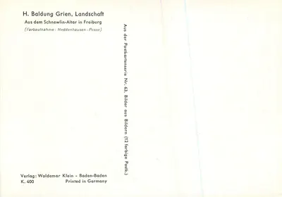 Średniowieczny zamek w górach — wersja artystyczna — wydawca Woldemar Klein, seria nr 63 — Rewers