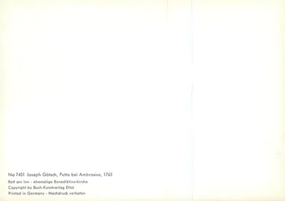 Putto — Joseph Götsch, Rott am Inn — wydawca Buch-Kunstverlag Ettal, nr 7401 — Rewers