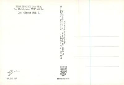 Strasbourg — Katedra — Éditions Hachette — Rewers