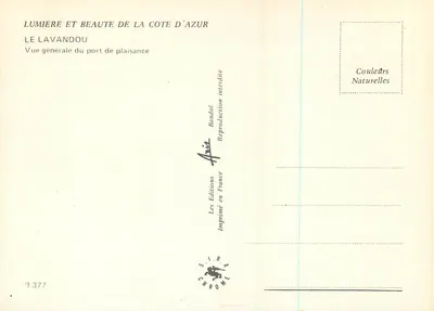 Le Lavandou — Ogólny widok portu rekreacyjnego — Les Éditions S.I.R.A. Chrome, nr 9 377 — Rewers