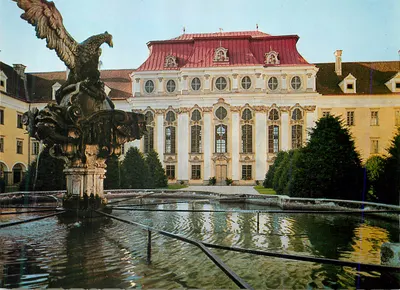 Stift St. Florian — Fonte do Águia com Salão de Mármore — Fotoverlag A. Kellner Wien