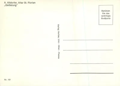 Krucyfikcja — Flagelacja — A. Altdorfer, Altar St. Florian — Verlag Veritas, Linz-Wien-Passau, Nr. 131 — Rewers