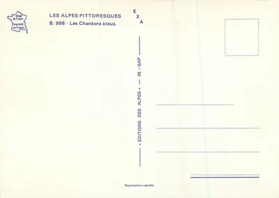 Os Cardos Azuis — Éditions des Alpes Pittoresques — B. 998 — Verso