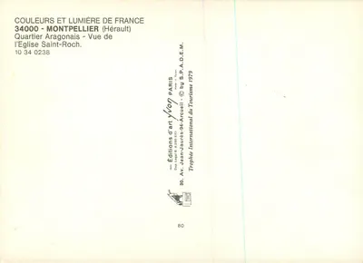 Igreja de São Roque — Bairro Aragonês — Éditions d'art Lyon — Verso