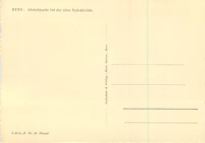 Bern - Altstadtpartie bei der alten Nydeckbrücke — G.&Co.,Z. No. 16 — Rewers