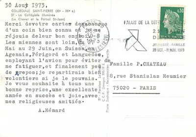 Catedral de São Pedro — (séculos XII-XIII) — C.P. Zodíaque, n°87-Parisisse-Limoges — Verso