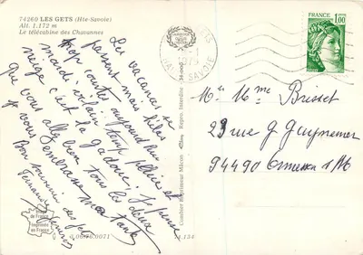 Les Gets (Haute-Savoie) — Telekabina Chavannes — Wydawca Combier — Rewers