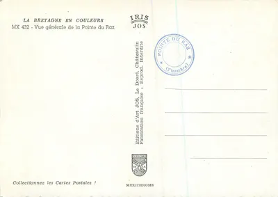 Pointe du Raz — Ogólny widok — Wydawnictwo Art JOS, nr MX 432 — Rewers
