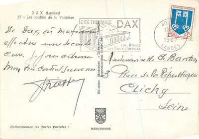 Dax (Landes) — Os jardins da Potinière — Éditions Mexichrome — Verso