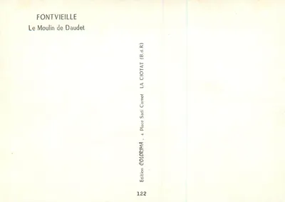 Fontvieille — Młyn Daudeta — Wydawnictwo Colorima, n°122 — Rewers