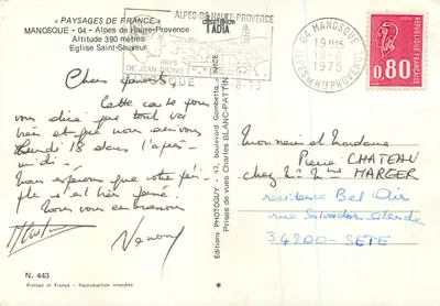 Manosque — Alpy Wysokie Prowenckie — Katedra Świętego Zbawiciela — Wydawnictwo ADIA N. 443 — Rewers