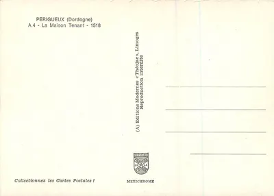 A Casa Tenant — Perigueux (Dordônia) — Edições Modernas « Théolac » — Verso