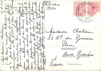 Widok z Mérou — Hotel Belvédère — wydawnictwo Van Wersch-Gatez — Rewers