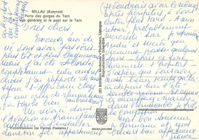 Millau (Aveyron) — Vista Geral e o Ponte sobre o Tarn — Edições Modernas « Théoïac » — Verso