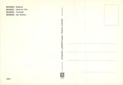 Brukselę - Ratusz — wydawca CarteVue, nr 2464 — Rewers