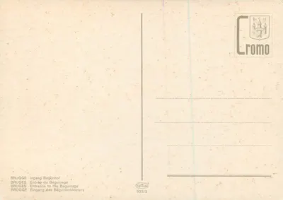 Wejście do Béguinage — Brukselka — Cromo 923/3 — Rewers