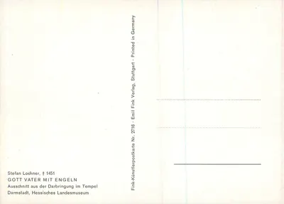 Santa Trindade — Santa Trindade — Stefan Lochner, † 1451, Fink-Künstlerpostkarte Nr. 2716 — Verso